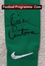Manchester United Eric Cantona Signed Football Sock