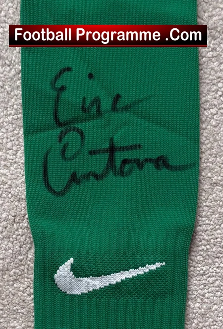 Manchester United Eric Cantona Signed Football Sock - Image 2