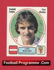 Manchester United Lou Macari Autograph Signed Panini Sticker Man Utd