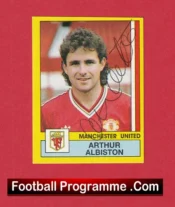 Manchester United Arthur Albiston Autograph Signed Panini Sticker Man Utd