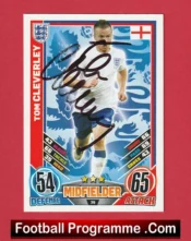 Manchester United Tom Cleverley Autograph Signed Football Card Man Utd