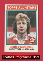 Manchester United Jimmy Nicholl Autographed Signed Football Card