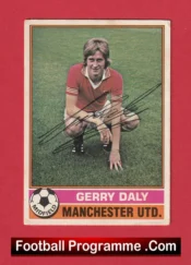 Manchester United Gerry Daly Autograph Signed Football Card Man Utd