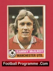 Manchester United Sammy McIlroy Autograph Signed Football Card Man Utd