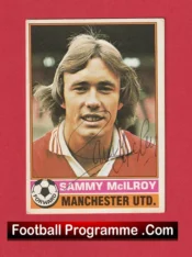 Manchester United Sammy McIlroy Autograph Signed Football Card Man Utd