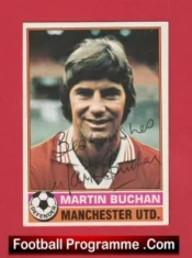 Manchester United Martin Buchan Autographed Signed Football Card Man Utd