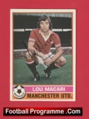 Manchester United Lou Macari Autograph Signed Football Card Man Utd