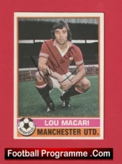 Manchester United Lou Macari Autograph Signed Football Card Man Utd