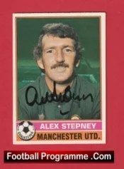 Manchester United Alex Stepney Autographed Signed Football Card Man Utd