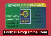 Brazil World Club Championship 2000 Manchester United Media Ticket