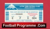 Mal Donaghy Testimonial Benefit Match Ticket Luton Town 1990