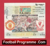 Liverpool v Manchester United 1990 – Charity Shield Ticket