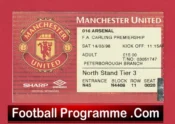 Manchester United v Arsenal 1998 – Match Ticket