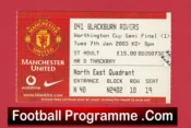 Manchester United v Blackburn Rovers 2003 – LC Semi Final Match Ticket