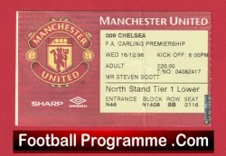 Manchester United v Chelsea 1998 - Ticket Season Treble