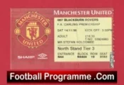 Manchester United v Blackburn Rovers 1998 – Ticket Treble Season