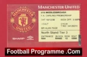 Manchester United v Middlesbrough 1998 – Treble Season Match Ticket