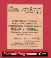 England v Portugal 1961 – Match Ticket Bobby Charlton + Eusebio