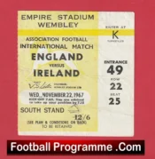 England v Ireland 1967 – Match Ticket