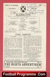 St Albans City v Civil Service 1967 – Football Programme