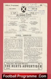 St Albans City v Civil Service 1967 – Football Programme