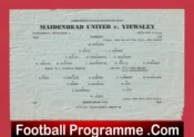 Maidenhead United v Yiewsley 1950s – Single Sheet