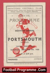 Brentford v Portsmouth 1950 – 50’s Programme