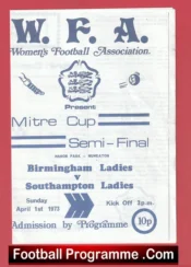 Birmingham City Ladies v Southampton 1973 – Womens Football 1970s