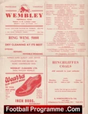 Wembley v Eastbourne 1957 – 1950s Programme