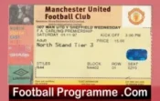 Manchester United v Sheffield Wednesday 1997 – Match Ticket
