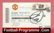 Manchester United v Wigan Athletic 2012 – Ticket Signed Ashley Young
