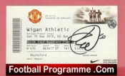 Manchester United v Wigan Athletic 2012 – Ticket Signed Ashley Young
