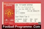 Manchester United v Tottenham 2000 – Match Ticket