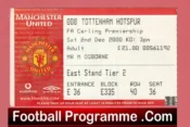 Manchester United v Tottenham 2000 – Match Ticket