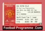 Manchester United v Aston Villa 2001 – Match Ticket