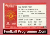 Manchester United v Aston Villa 2001 – Match Ticket