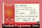 Manchester United v Sunderland 2000 – Match Ticket
