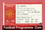 Manchester United v Everton 2001 – Match Ticket