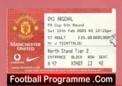 Manchester United v Arsenal 2003 – Match Ticket