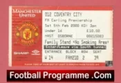Manchester United v Coventry City 2000 – Match Ticket