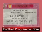 Aston Villa v Manchester United 2002 – FA Cup Football Ticket