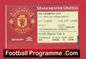 Manchester United v Coventry City 1998 – Treble Season Ticket