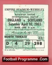England v Scotland 1965 – Football Match Ticket Wembley
