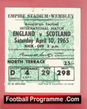 England v Scotland 1965 – Football Match Ticket Wembley