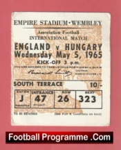 England v Hungary 1965 – Football Ticket