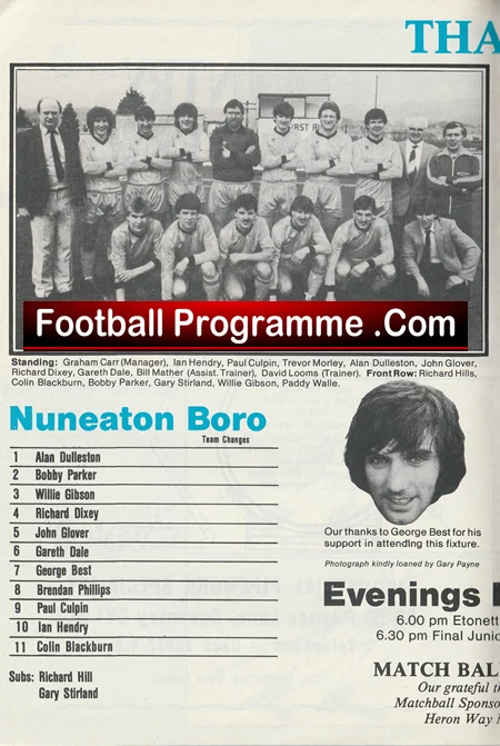 Nuneaton Borough v Coventry City 1983 - Plus George Best - Image 3