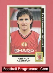 Manchester United Arthur Albiston Autograph Signed Panini Sticker Man Utd