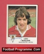 Manchester United Lou Macari Autograph Signed Panini Sticker Man Utd