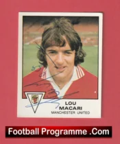 Manchester United Lou Macari Autograph Signed Panini Sticker Man Utd