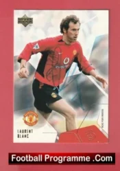 Manchester United Laurent Blanc Autographed Signed Football Card Man Utd